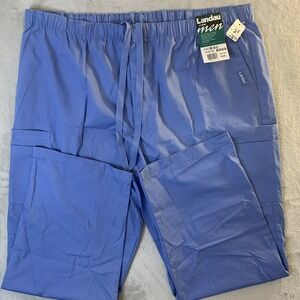 Landau NEW Mens Scrub Pants Bromocresol Purple Draw String  XXL  7 Pockets